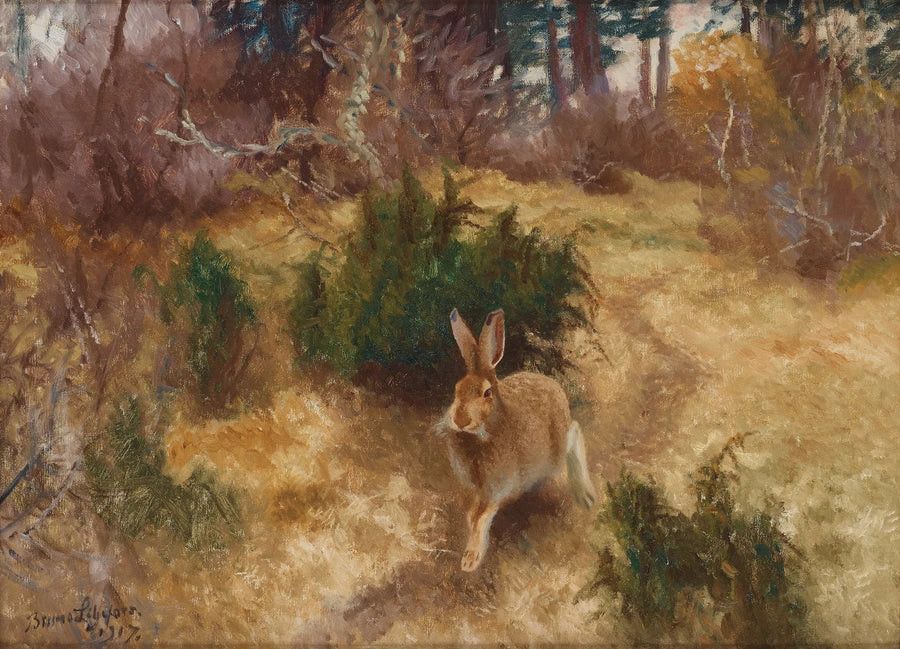 Lepre in un paesaggio autunnale - Bruno Liljefors