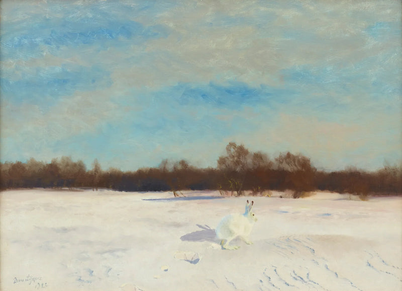 Lepre in un paesaggio invernale - Bruno Liljefors