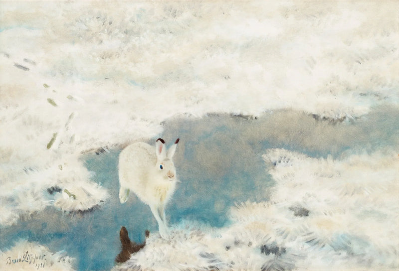 Lepre in un paesaggio invernale - Bruno Liljefors
