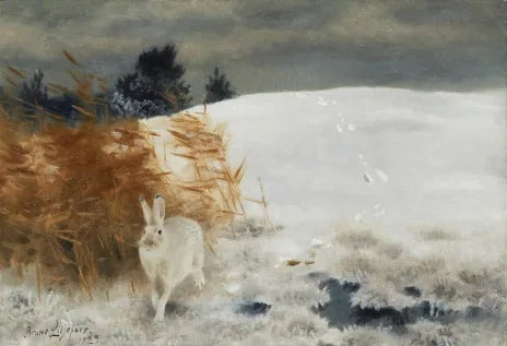 Lepre in un paesaggio invernale - Bruno Liljefors