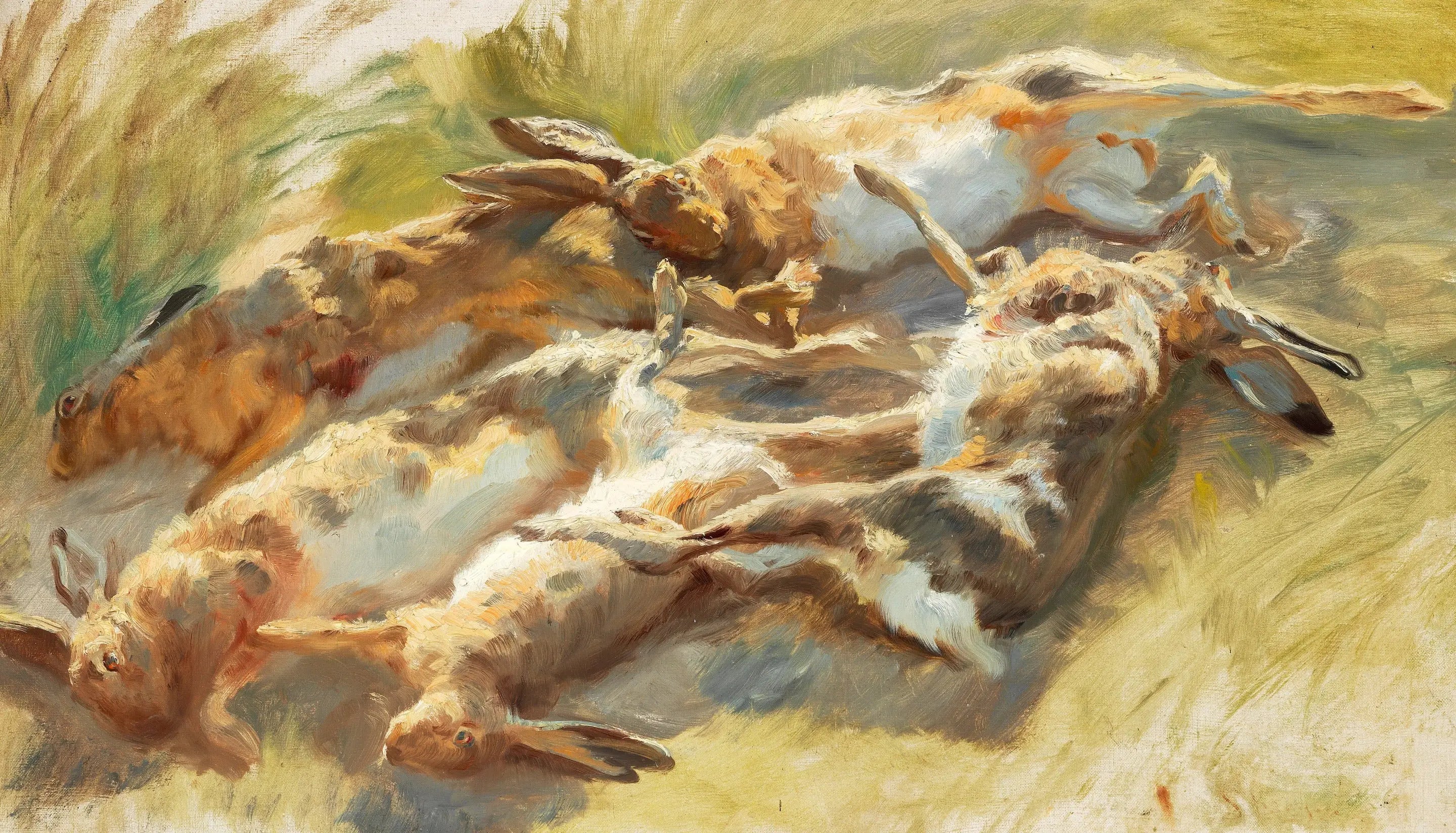 Lièvres abattus. - Peder Severin Krøyer - Alpha Reproduction