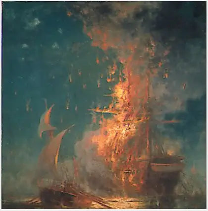 L'incendio del « Philadelphia » - Edward Moran