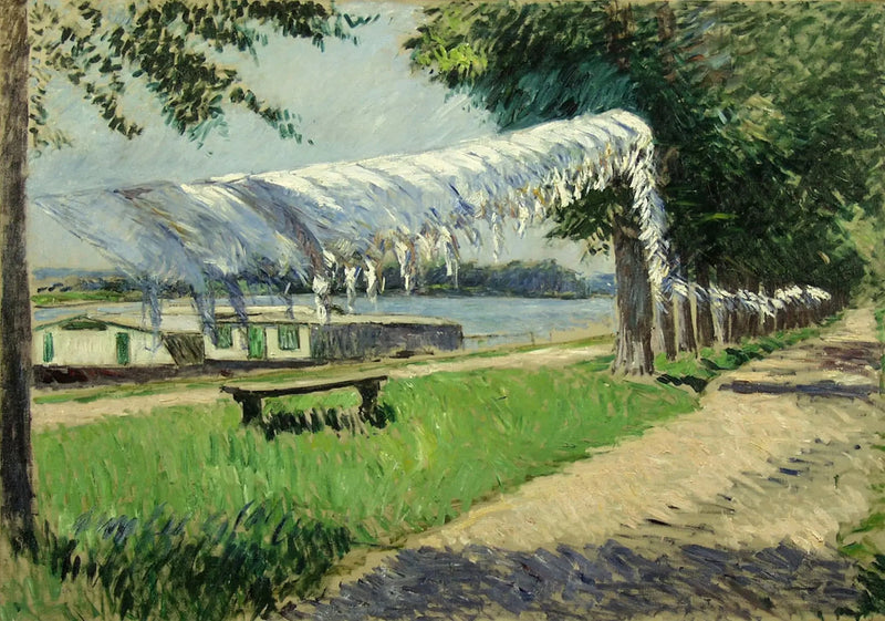 Lino che asciuga al bordo della Senna, Petit Gennevilliers - Gustave Caillebotte