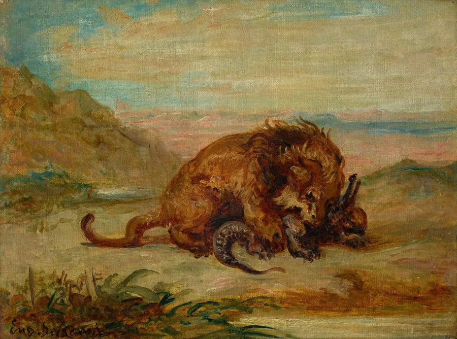 Leone e Coccodrillo - Eugène Delacroix