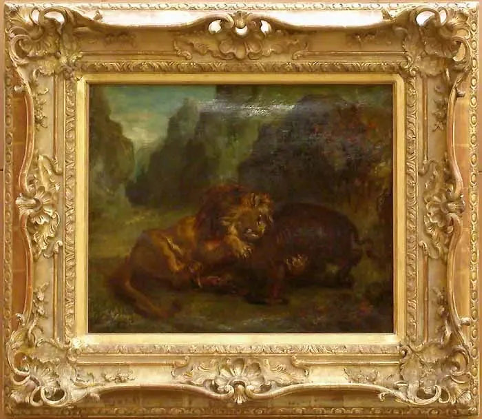 Leone e Cinghiale - Eugène Delacroix