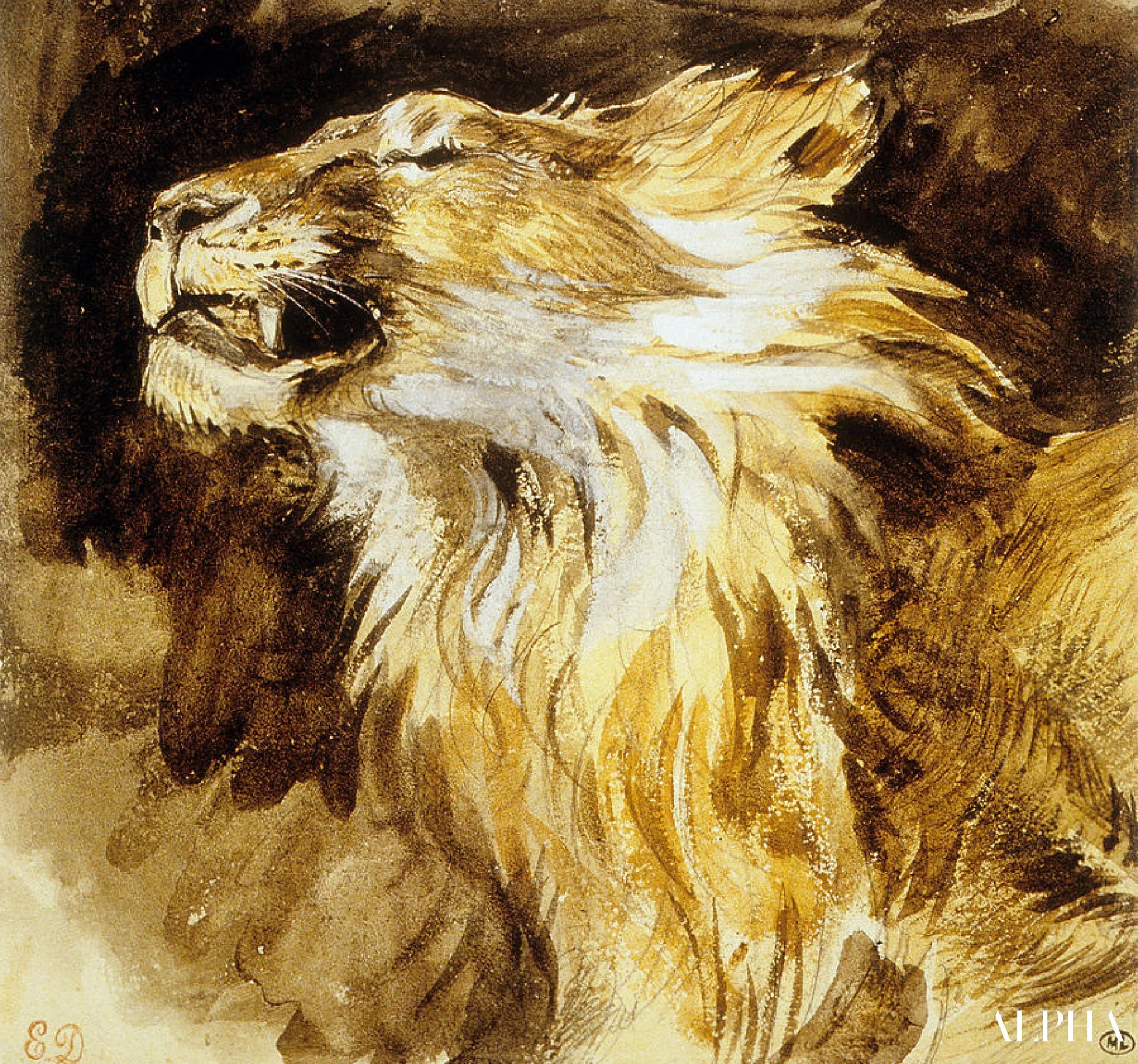 Leone ruggente - Eugène Delacroix - Riproduzioni di quadri e dipinti di alta gamma