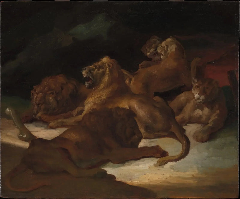 Leoni in un paesaggio montano - Théodore Géricault