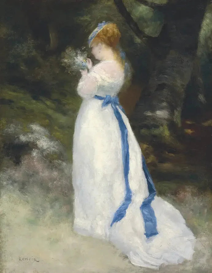 Lise che tiene un mazzo di fiori selvatici - Pierre-Auguste Renoir