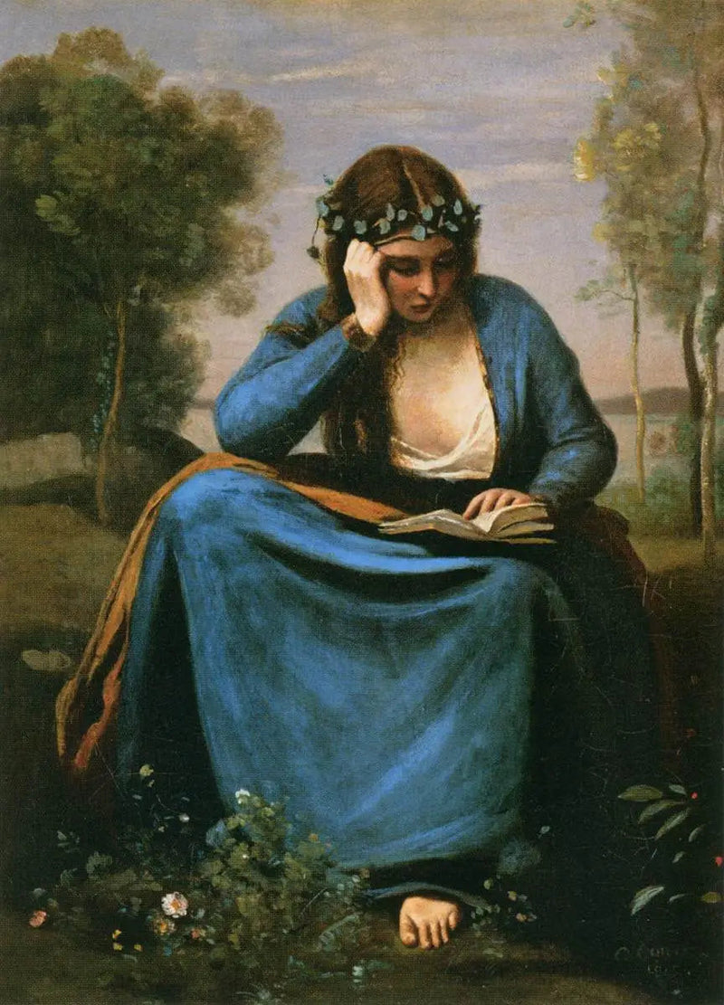 Lettura incoronata di fiori, o La Musa di Virgilio - Jean-Baptiste Camille Corot