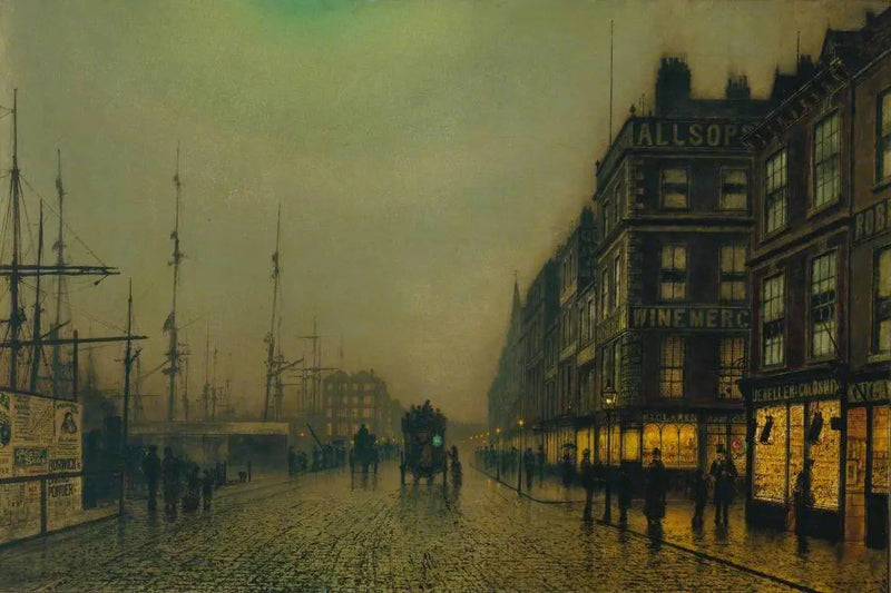 Liverpool Quay al chiaro di luna - John Atkinson Grimshaw