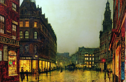 Boar Lane, Leeds - John atkinson grimshaw - Reproductions de tableaux et peintures haut de gamme