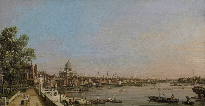Londra e il Tamigi visti dalla terrazza di Somerset House, verso la cattedrale di St. Paul - Canaletto