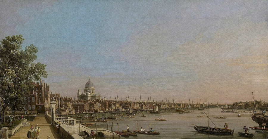 Londra e il Tamigi visti dalla terrazza di Somerset House, verso la cattedrale di St. Paul - Canaletto