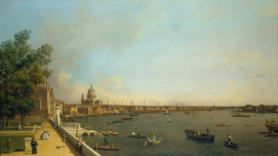 Londra : il Tamigi da Somerset House Terrace verso la City - Canaletto