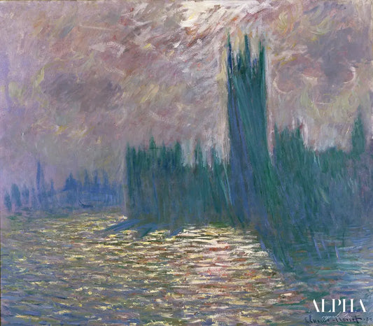 Londres. Le Parlement. Reflets sur la Tamise (W 1606) - Claude Monet - Reproductions de tableaux et peintures haut de gamme