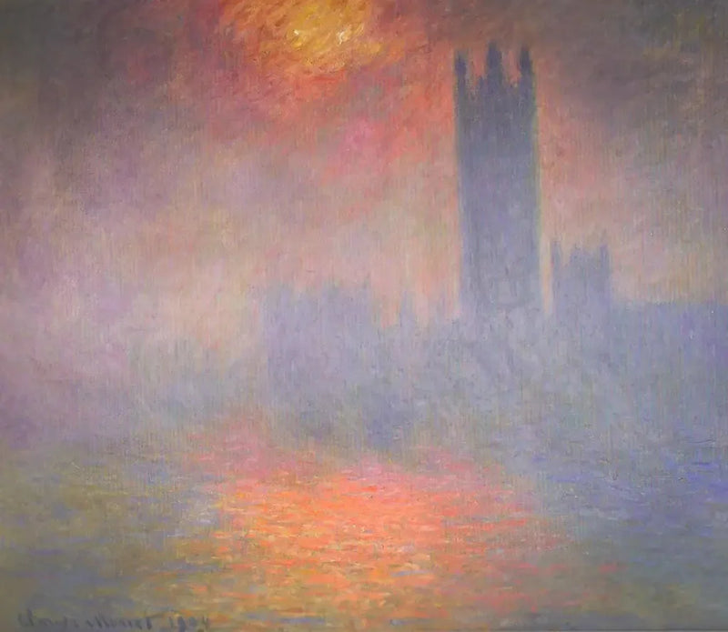 Londra, il Parlamento. Squarcio di sole nella nebbia - Claude Monet