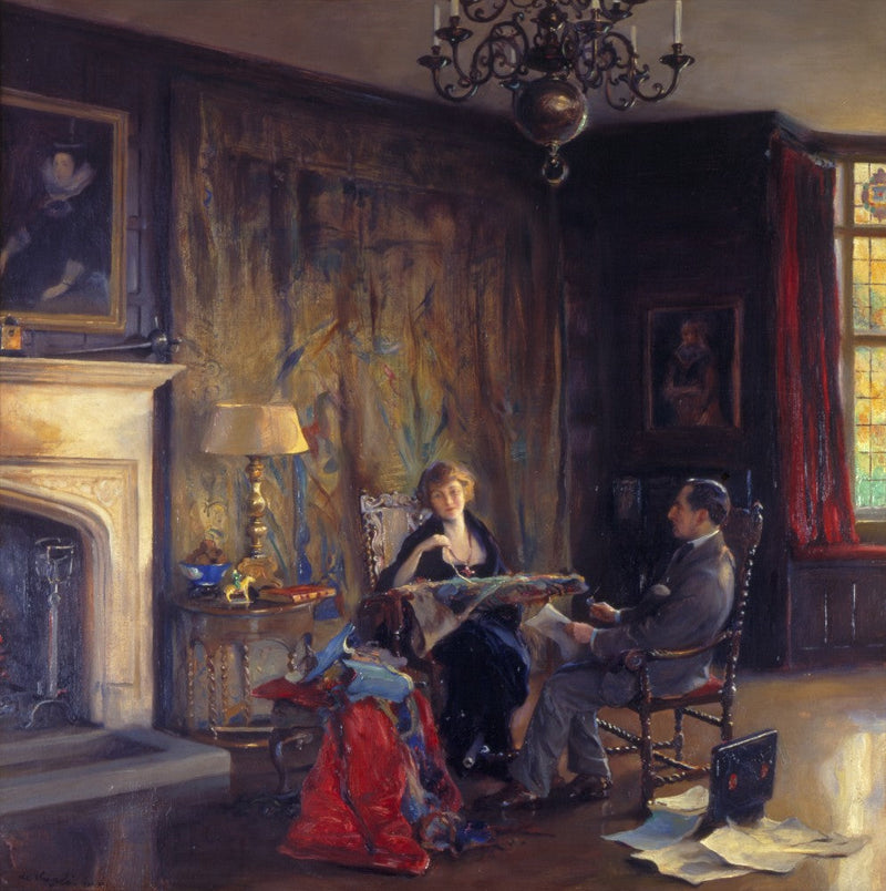 Lord e Lady Lee di Fareham nella Grande Sala della Scacchiera - Philip de La��szlo��