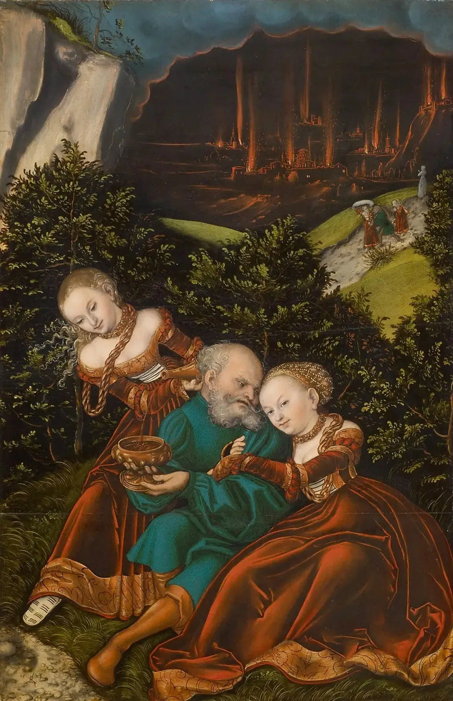 Lotto e sue figlie - Lucas Cranach il Vecchio