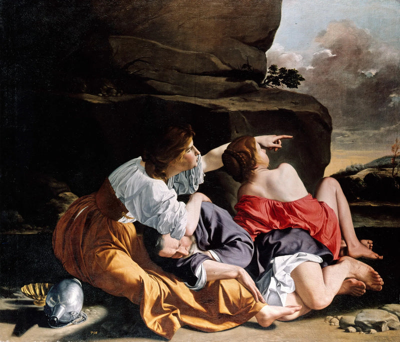 Loth e le sue figlie. - Orazio Gentileschi