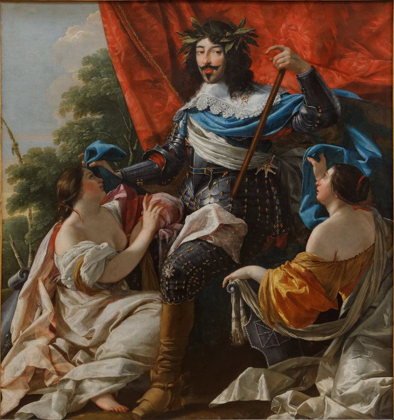 Luigi XIII tra due figure femminili che simboleggiano la Francia e la Navarra - Simon Vouet