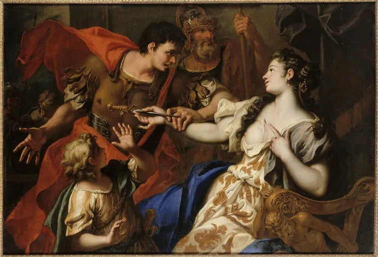 Lucrezia che si suicida sotto gli occhi del padre Lucrezio e del marito Tarquinio Collatino - Sebastiano Ricci