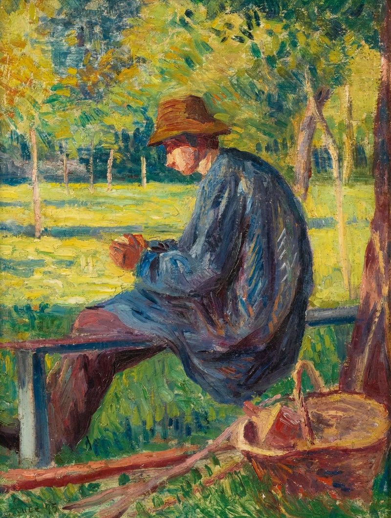 Ludovic Rodo Pissarro nel Giardino di suo padre a Eragny - Maximilien Luce