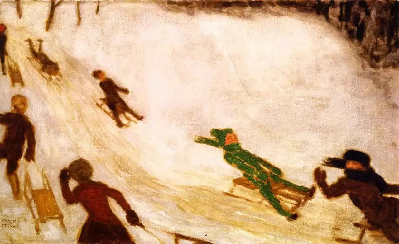 Luge pour enfants - Franz Von Stuck image 1 reproduction artisanale de tableau