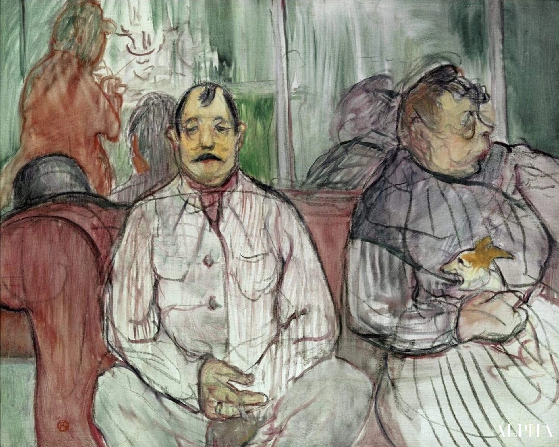 Lui, lei e il cane - Toulouse Lautrec - Riproduzioni di quadri e dipinti di alta gamma