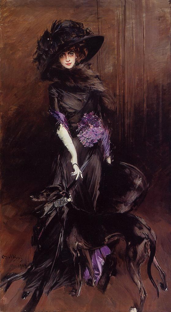 Luisa Casati (1881-1957) con un levriero - Giovanni Boldini
