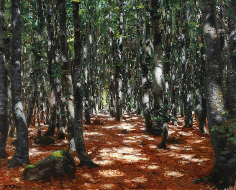 Luce del sole attraverso le faggi. - H. A. Brendekilde