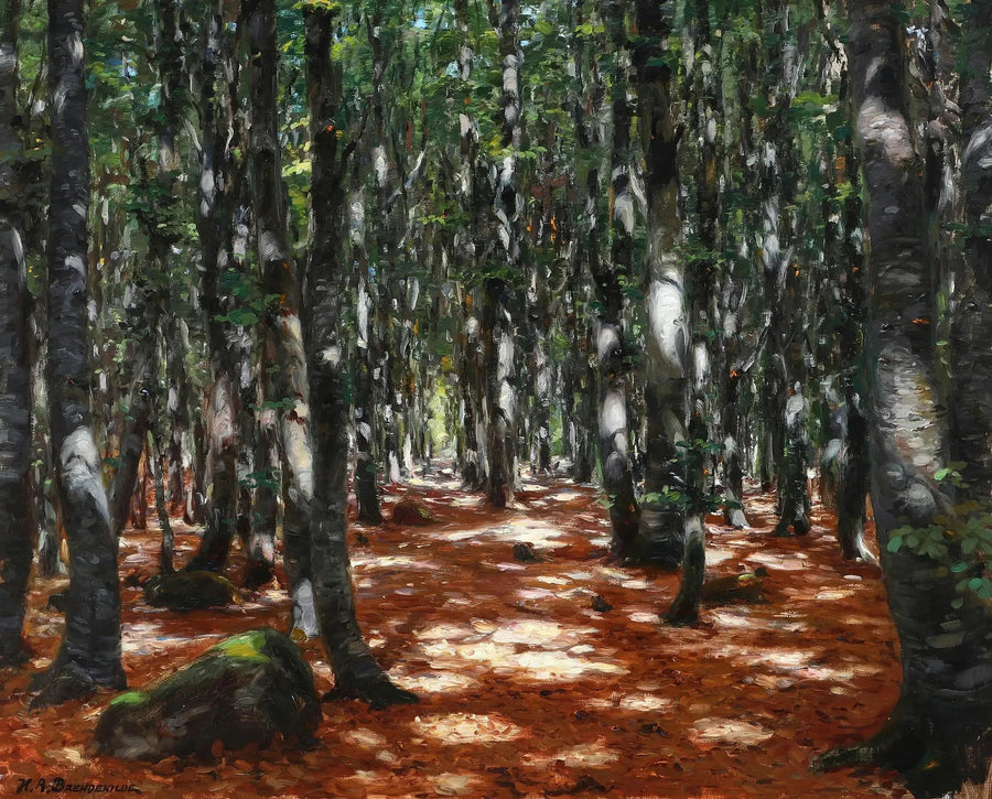 Luce del sole attraverso le faggi. - H. A. Brendekilde