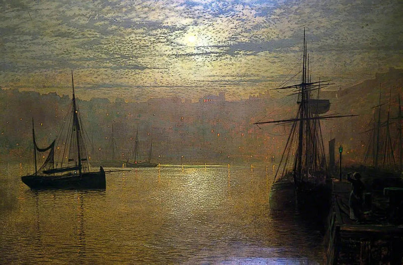 Luci nel porto di Scarborough - John Atkinson Grimshaw