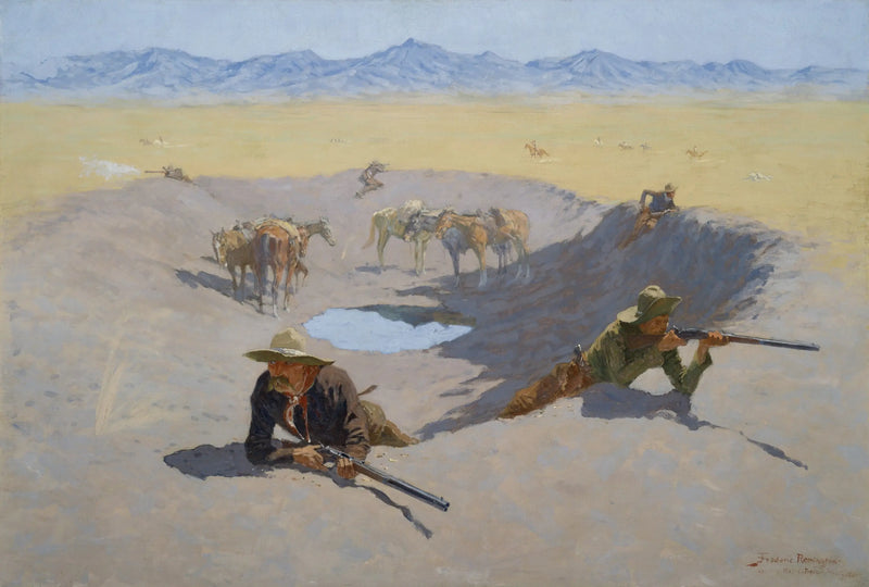 Lotta per il punto d'acqua - Frederic Remington