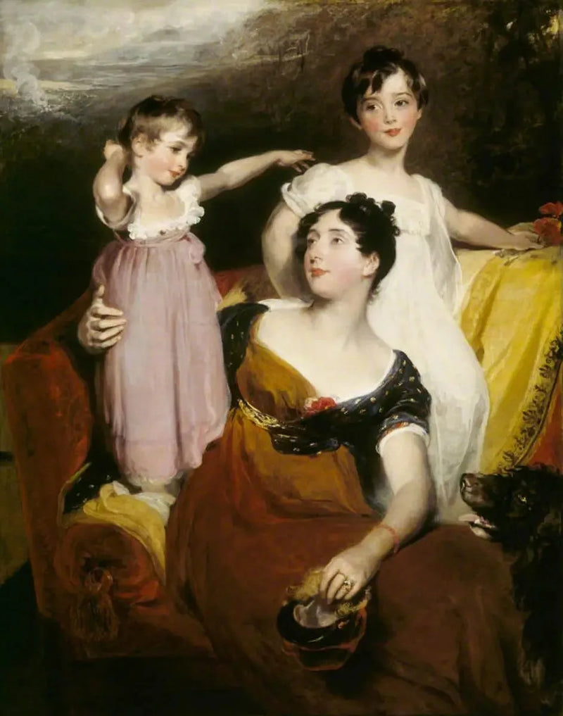 Lydia Elizabeth Hoare, Lady Acland (1786-1856) con i suoi due figli Thomas, più tardi 11° Bt (1809-1898) e Arthur (1811-1857) - Thomas Lawrence