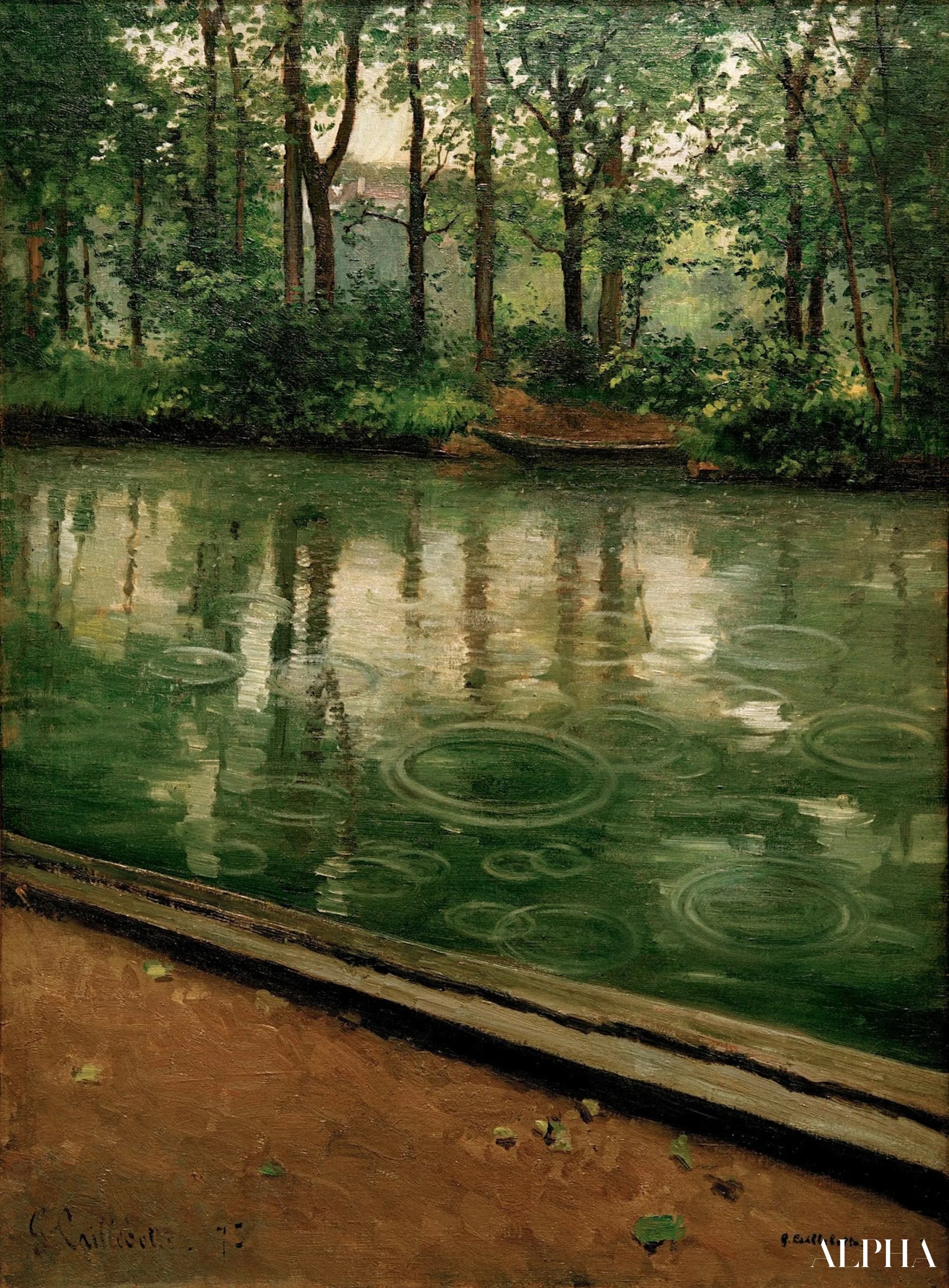 L'yerres, pluie - Caillebotte - Reproductions de tableaux et peintures haut de gamme