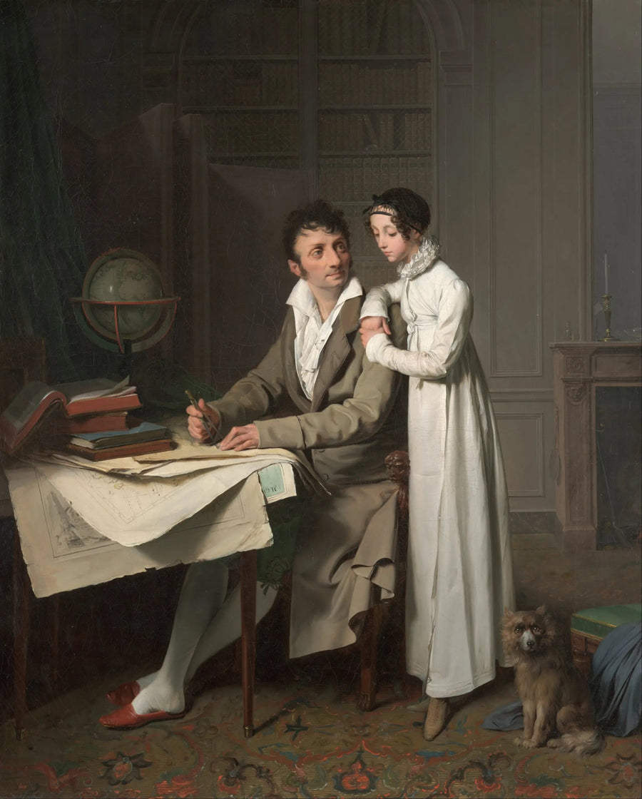 M. G*** dando una lezione di geografia a sua figlia - Louis-Léopold Boilly