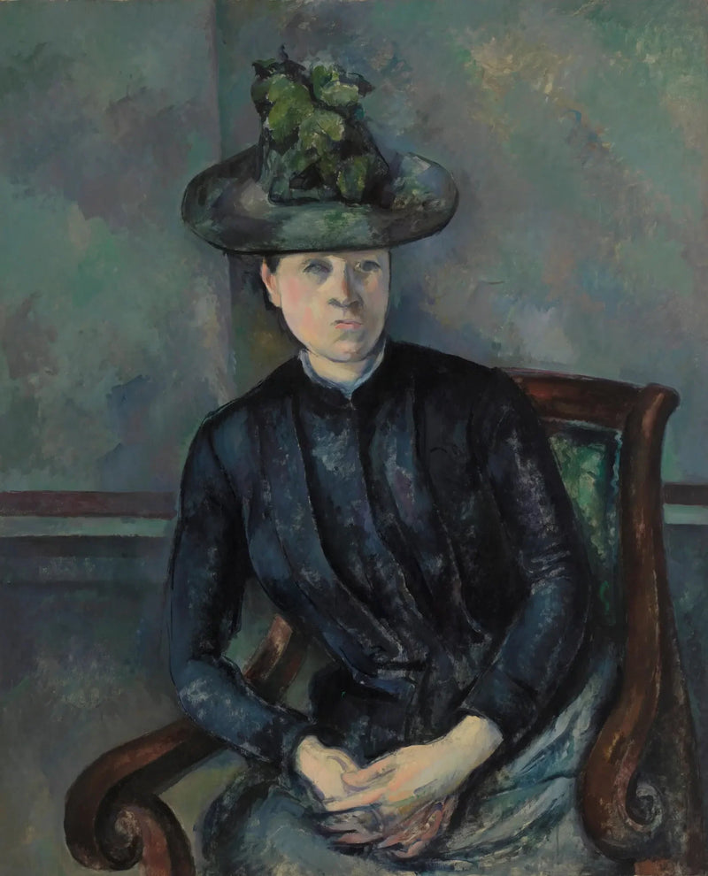 Madame Cézanne con cappello verde - Paul Cézanne