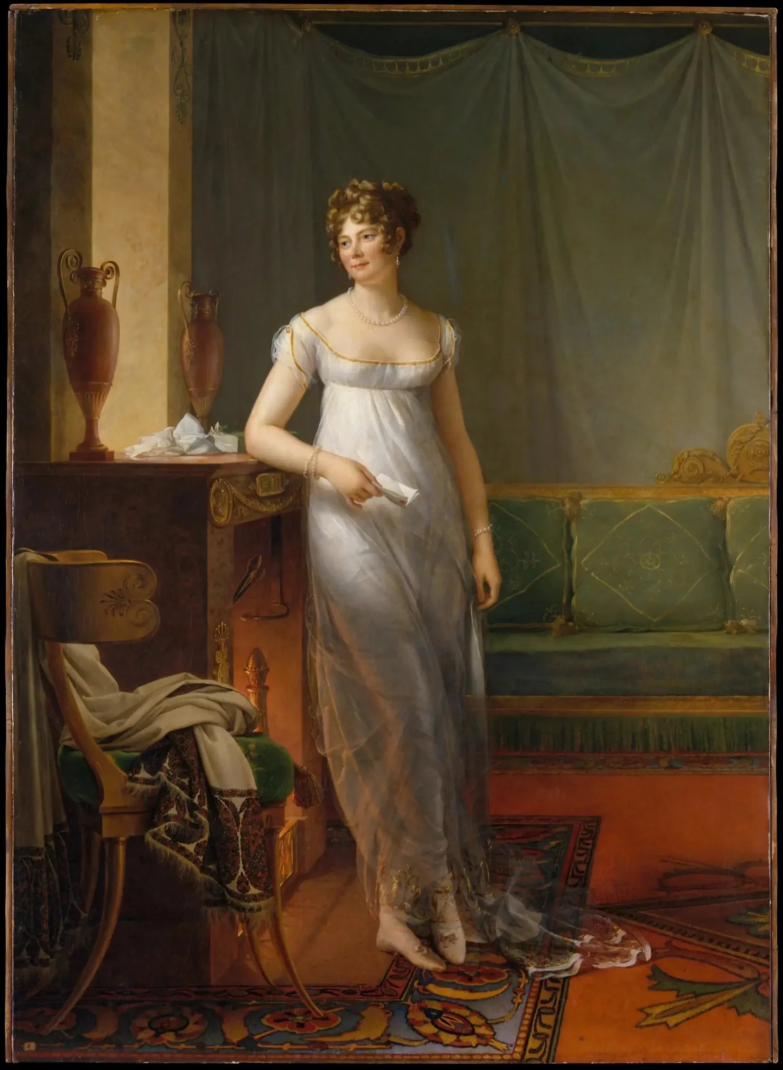 Madame Charles Maurice de Talleyrand Périgord (1761–1835) - François Gérard image 3 reproduction d’œuvre d’art à l’huile