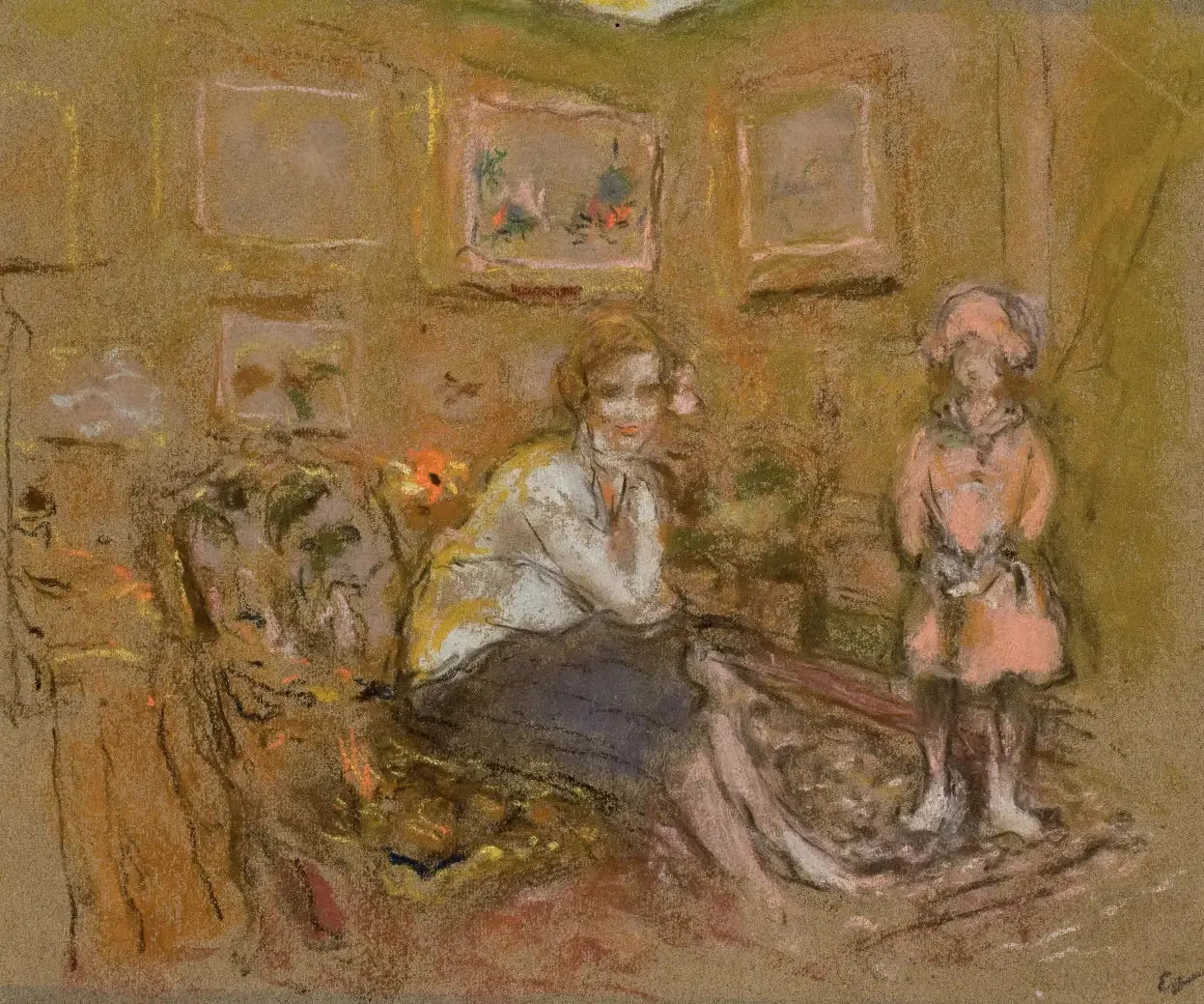 Madame Gaston Lévy et sa fille - Édouard Vuillard image 1 reproduction réalisée par Alpha Reproduction