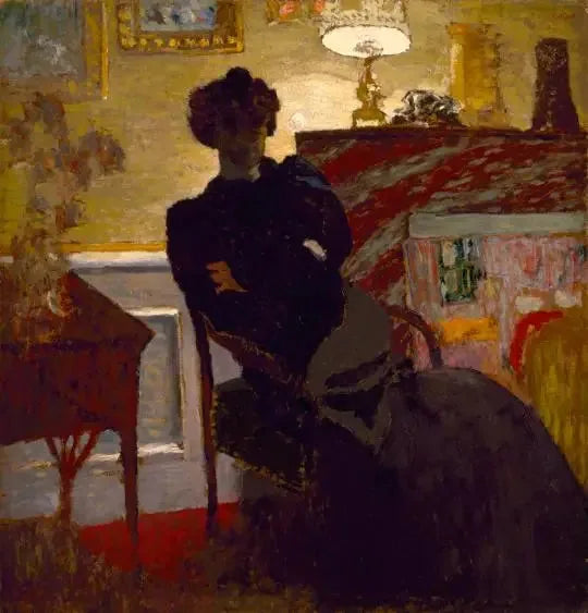 Madame Hessel seduta sotto la lampada - Édouard Vuillard