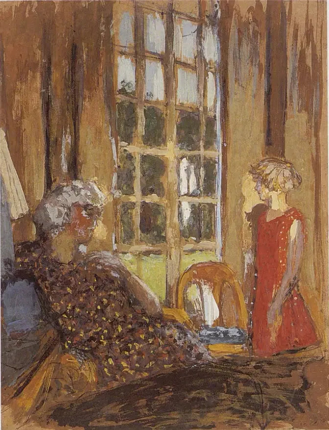 Madame Hessel e Lulu alla porta-finestra - Édouard Vuillard