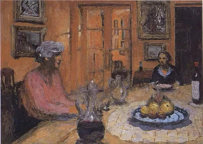 Madame Hessel e Lulu, dans la salle à manger, rue de Naples - Édouard Vuillard