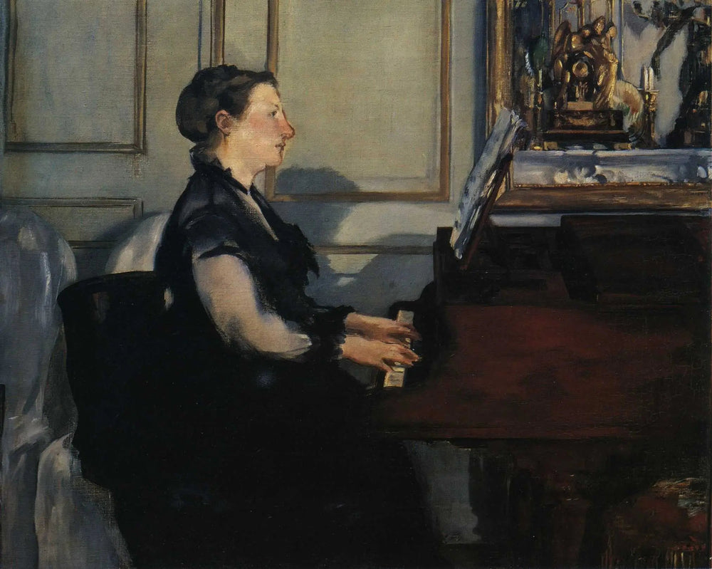 Madame Manet au piano - Édouard Manet image 1 reproduction artisanale de tableau