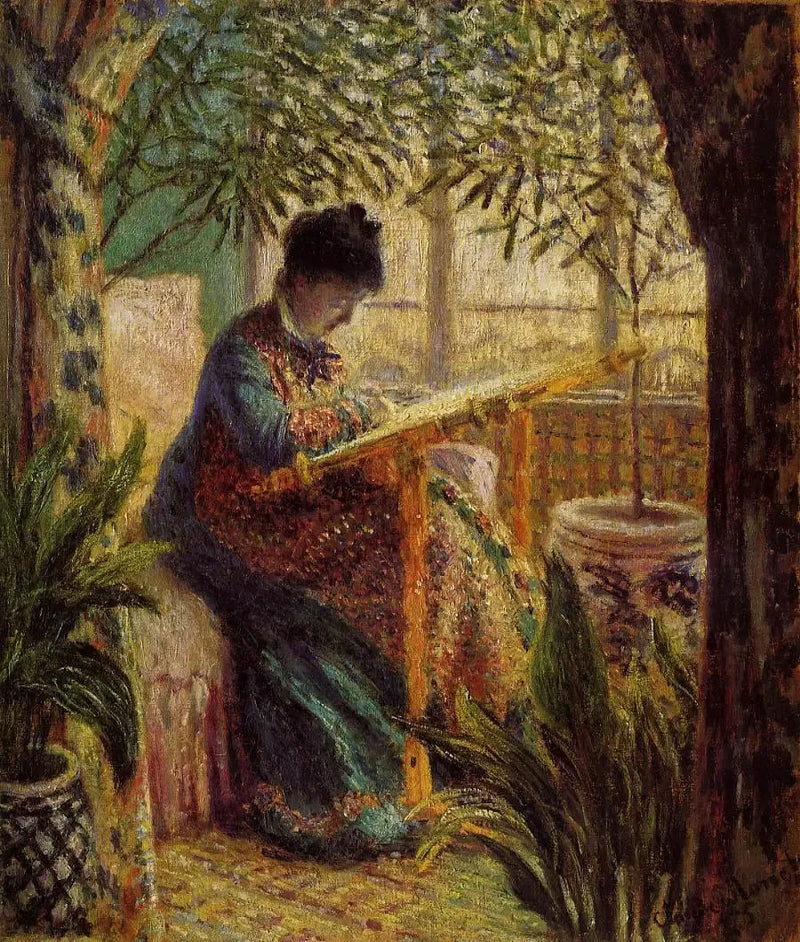 Madame Monet che ricama (Camille al telaio) - Claude Monet