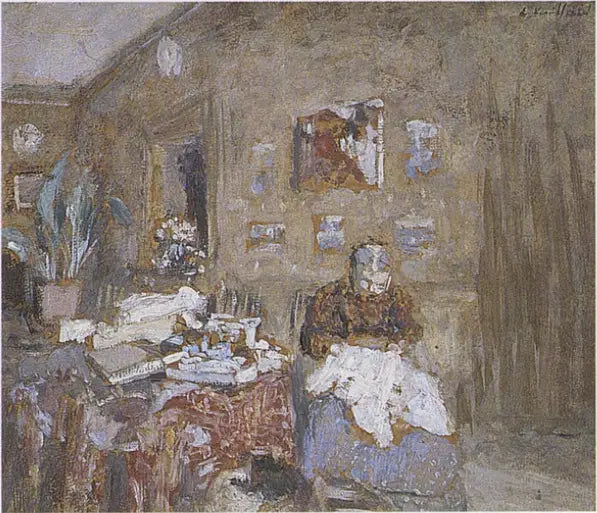 Madame Vuillard che cuce - Édouard Vuillard