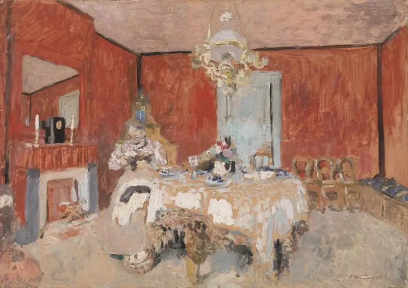 Madame Vuillard nella sala da pranzo a Villerville - Édouard Vuillard