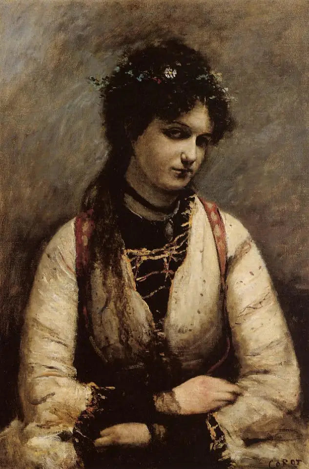 Mademoiselle de Foudras - Jean-Baptiste Camille Corot image 1 tableau peint à l’huile sur toile