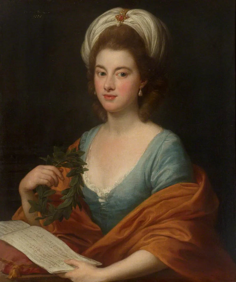 Mademoiselle Frances Lyde Browne tenant de la musica e una corona - Pompeo Batoni