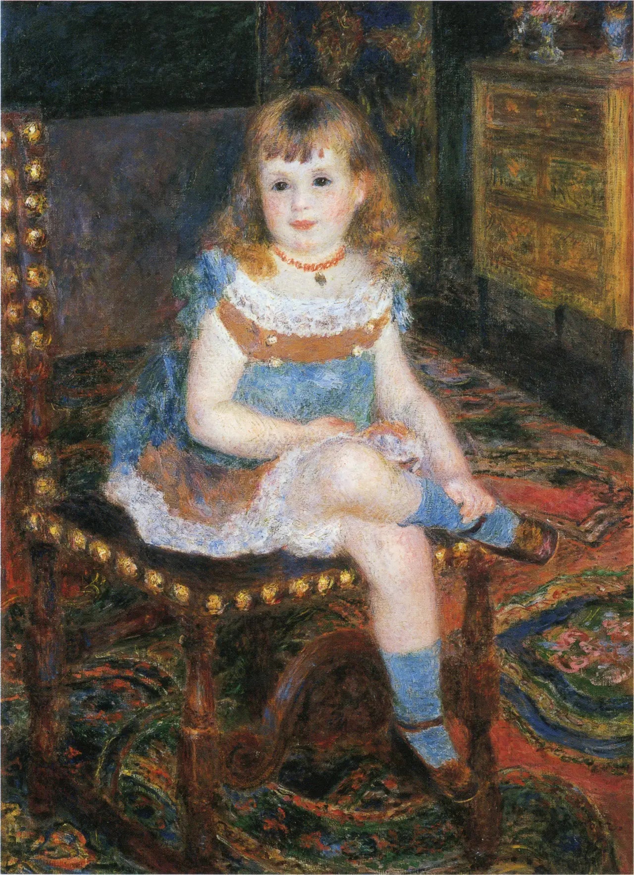 Mademoiselle Georgette Charpentier assise - Pierre-Auguste Renoir image 1 reproduction artisanale de tableau