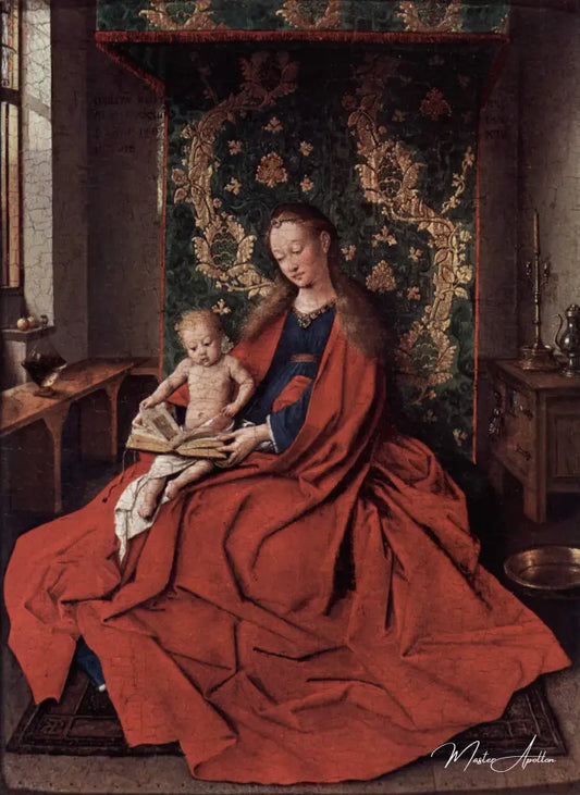 Madone avec l'enfant Lecture - Jan Van Eyck - Reproductions de tableaux et peintures haut de gamme